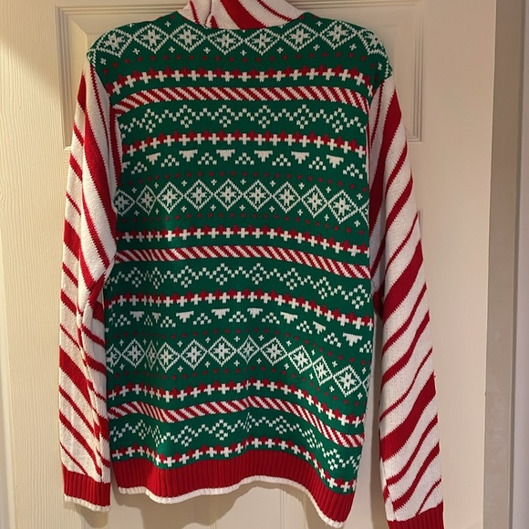 Blizzard Bay ugly Christmas Sweater Bow tie Cardigan look in size medium - Picture 6 of 6